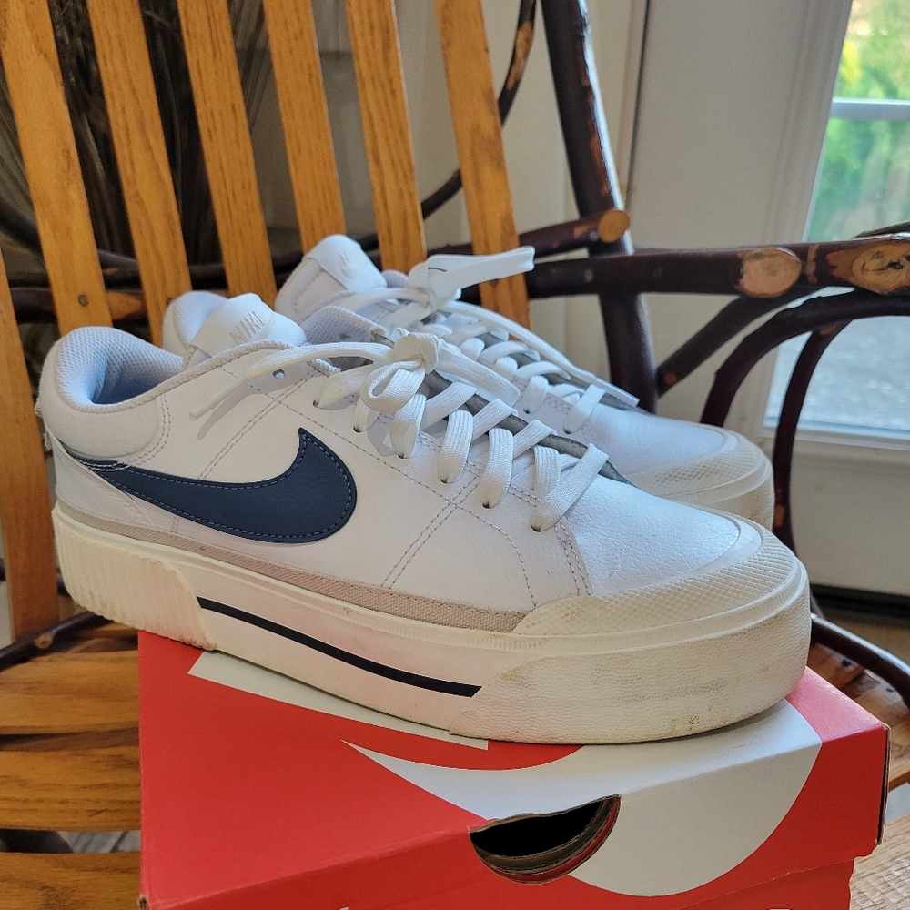 Nike court legacy lift blue white